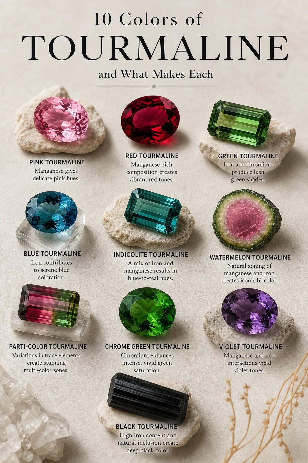10 Colors of Tourmaline and What Makes Each