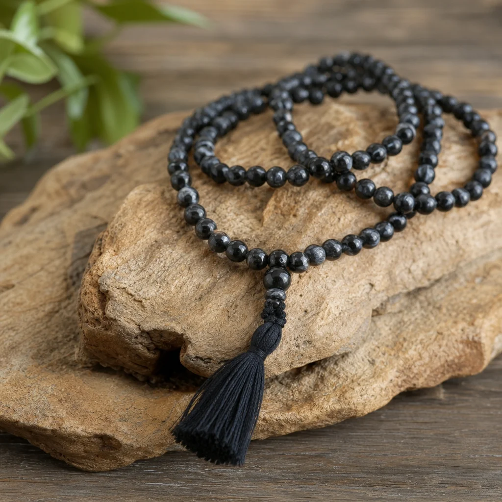 Black Tourmaline Mala Beads: Protection