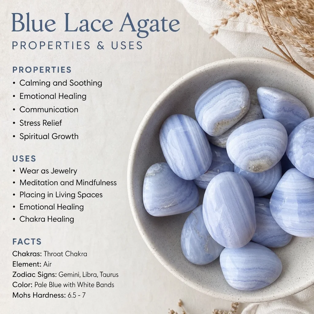Blue Lace Agate Properties and Uses