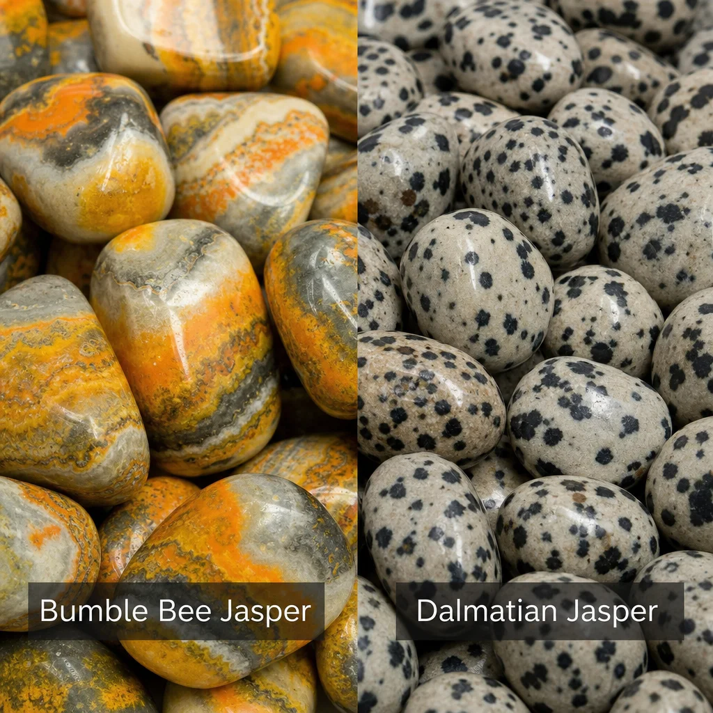 Bumble Bee Jasper vs Dalmatian Jasper