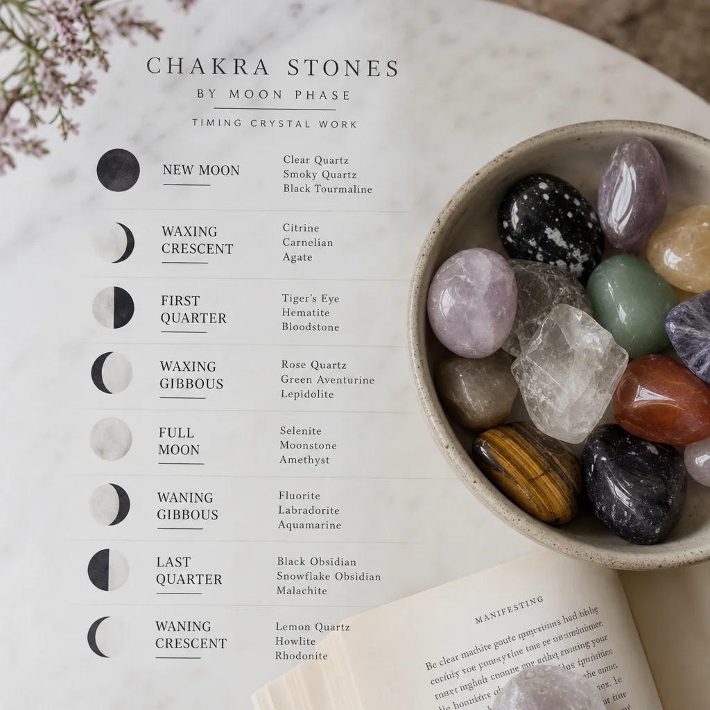 Chakra Stones by Moon Phase: Timing Crystal Work