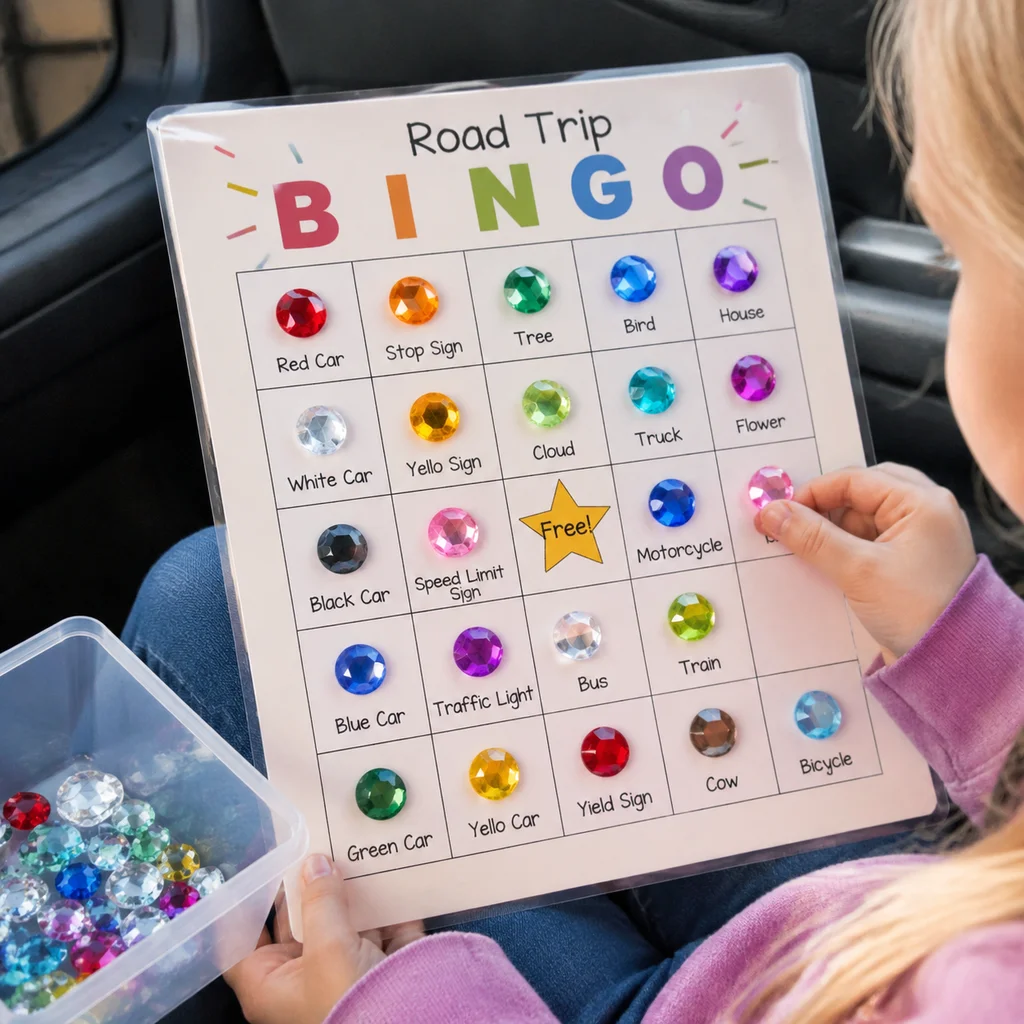 DIY Crystal Bingo Game: Kids' Road Trip Fun