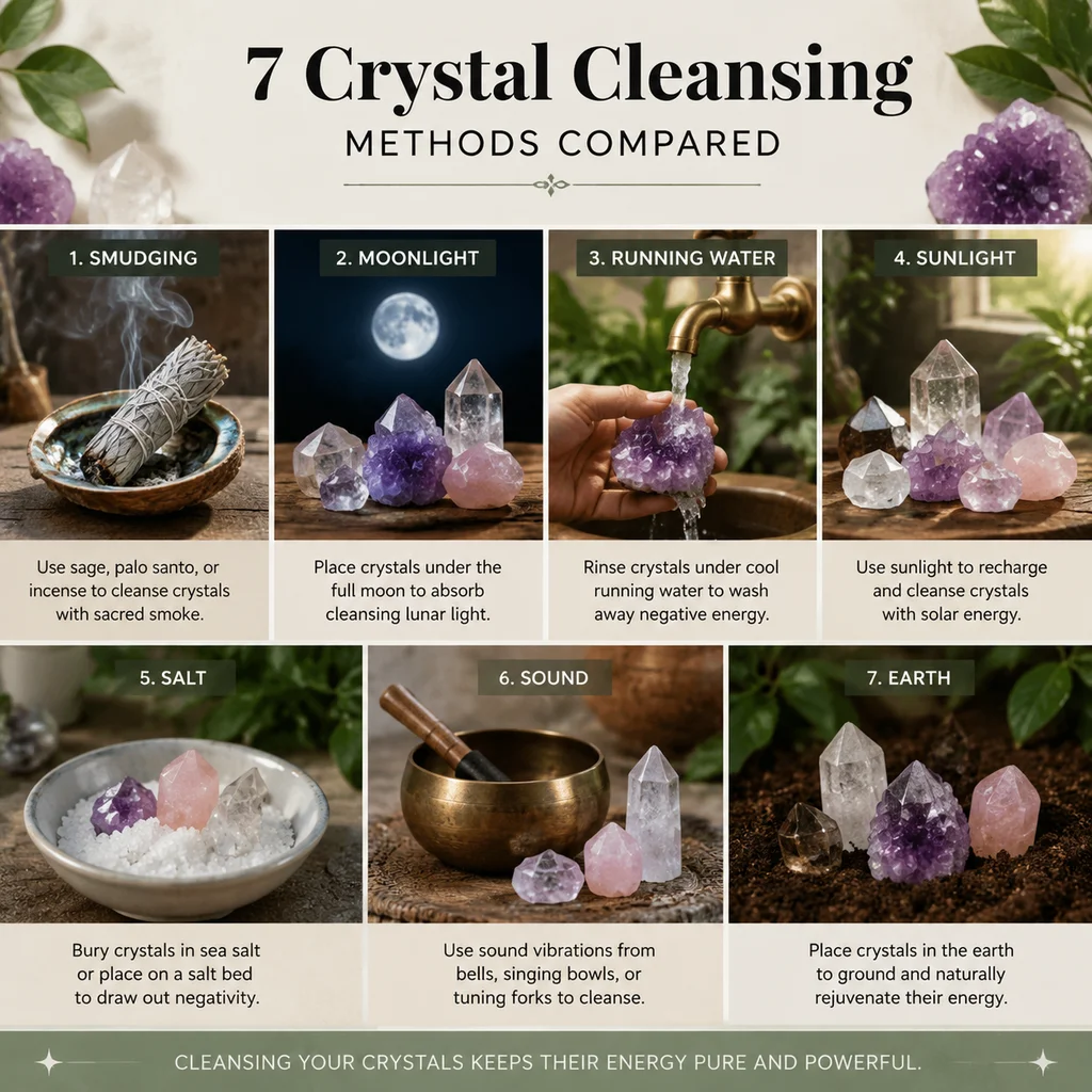 7 Crystal Cleansing Methods Compared