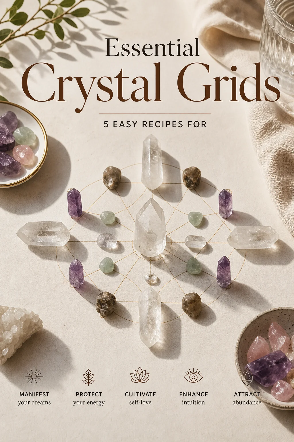 Essential Crystal Grids: 5 Easy Recipes for