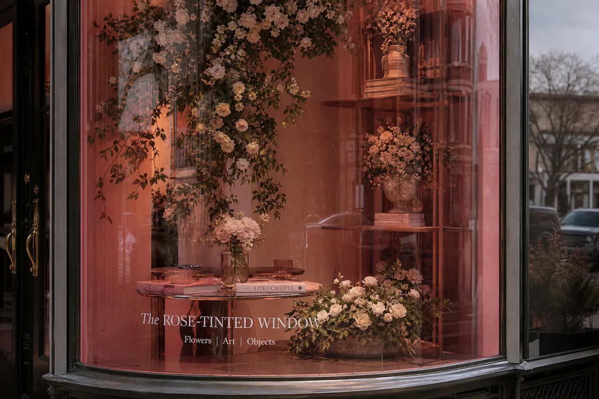 The Rose-Tinted Window Display