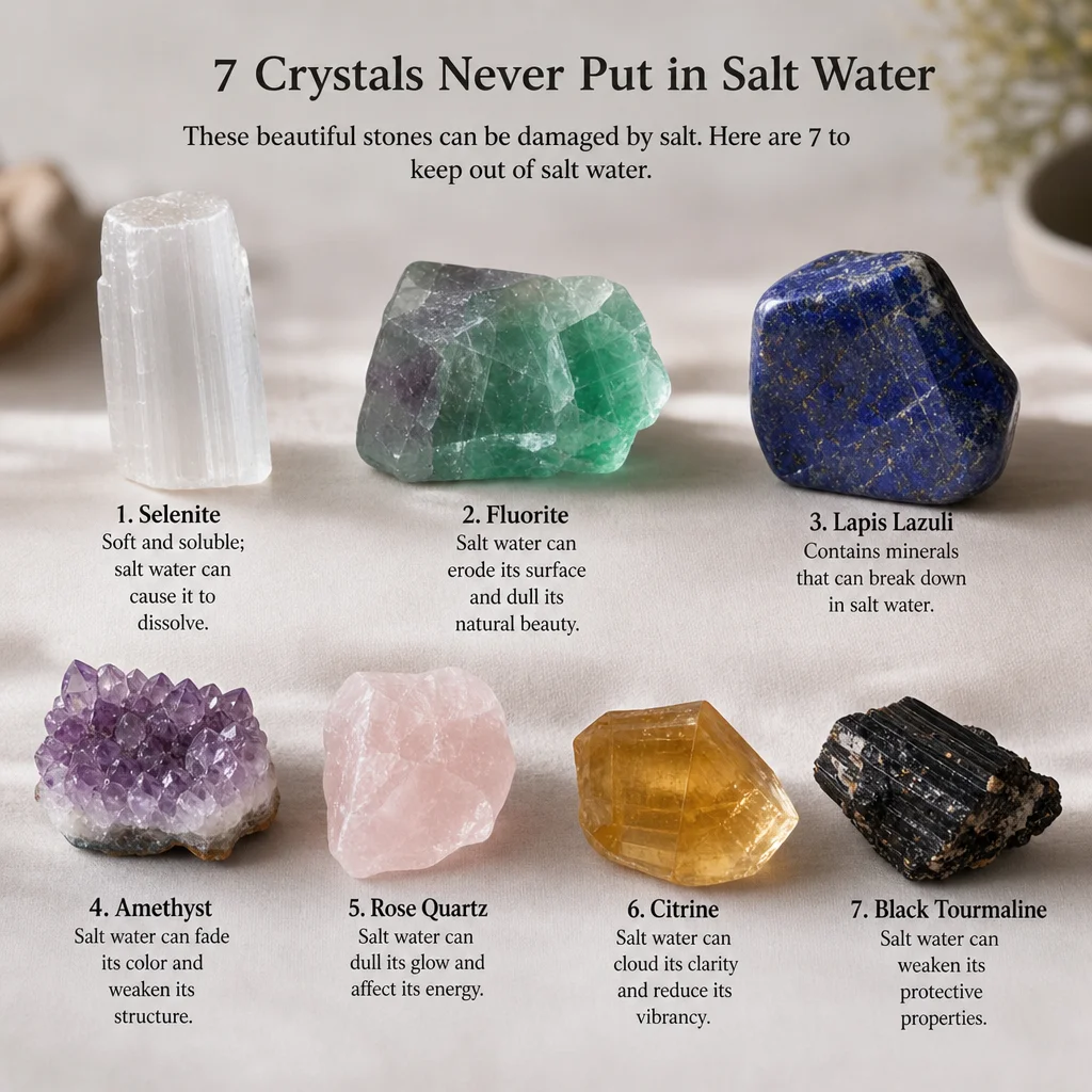 7 Crystals Never Put in Salt Water