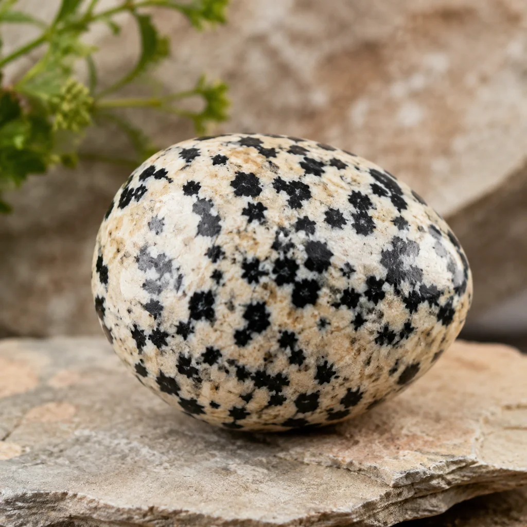 Dalmatian Jasper Has Black Spots That Are