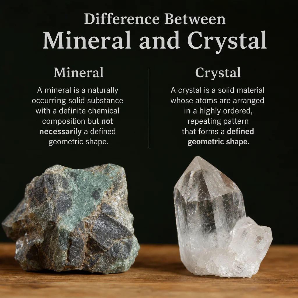 Difference Between Mineral and Crystal