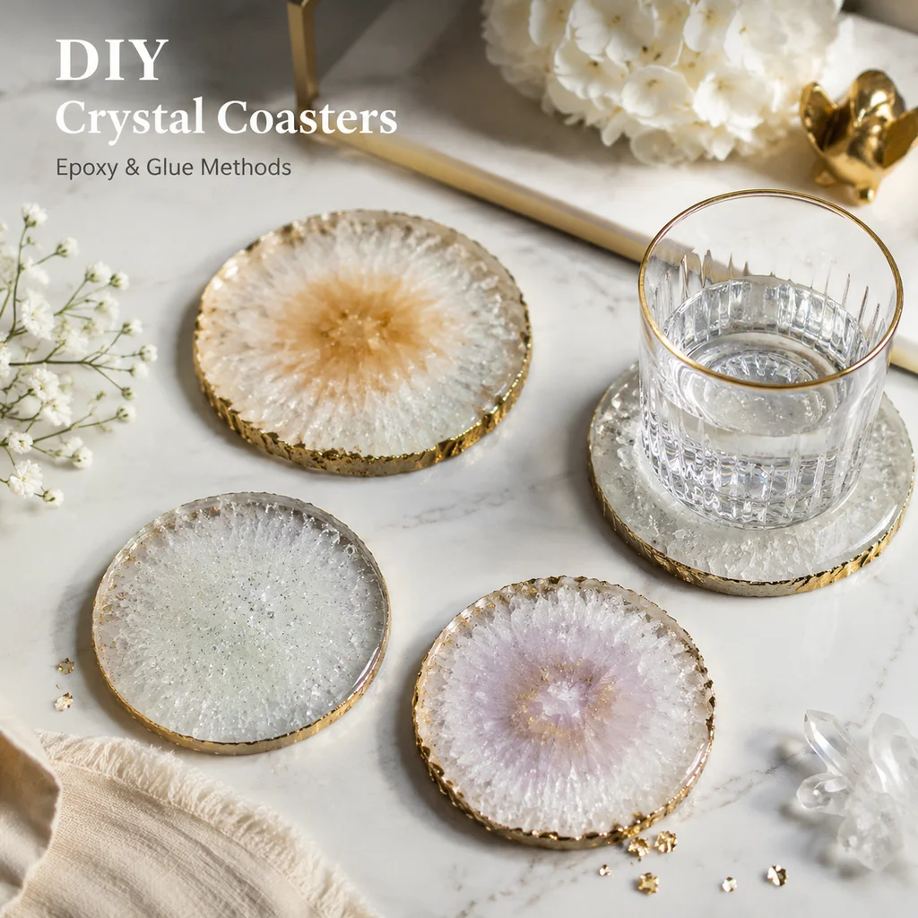 DIY Crystal Coasters: Epoxy & Glue Methods