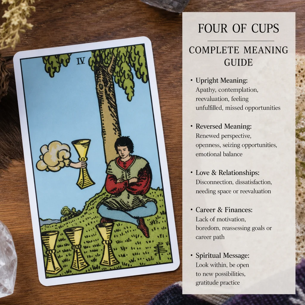 Four of Cups Tarot Card: Complete Meaning Guide