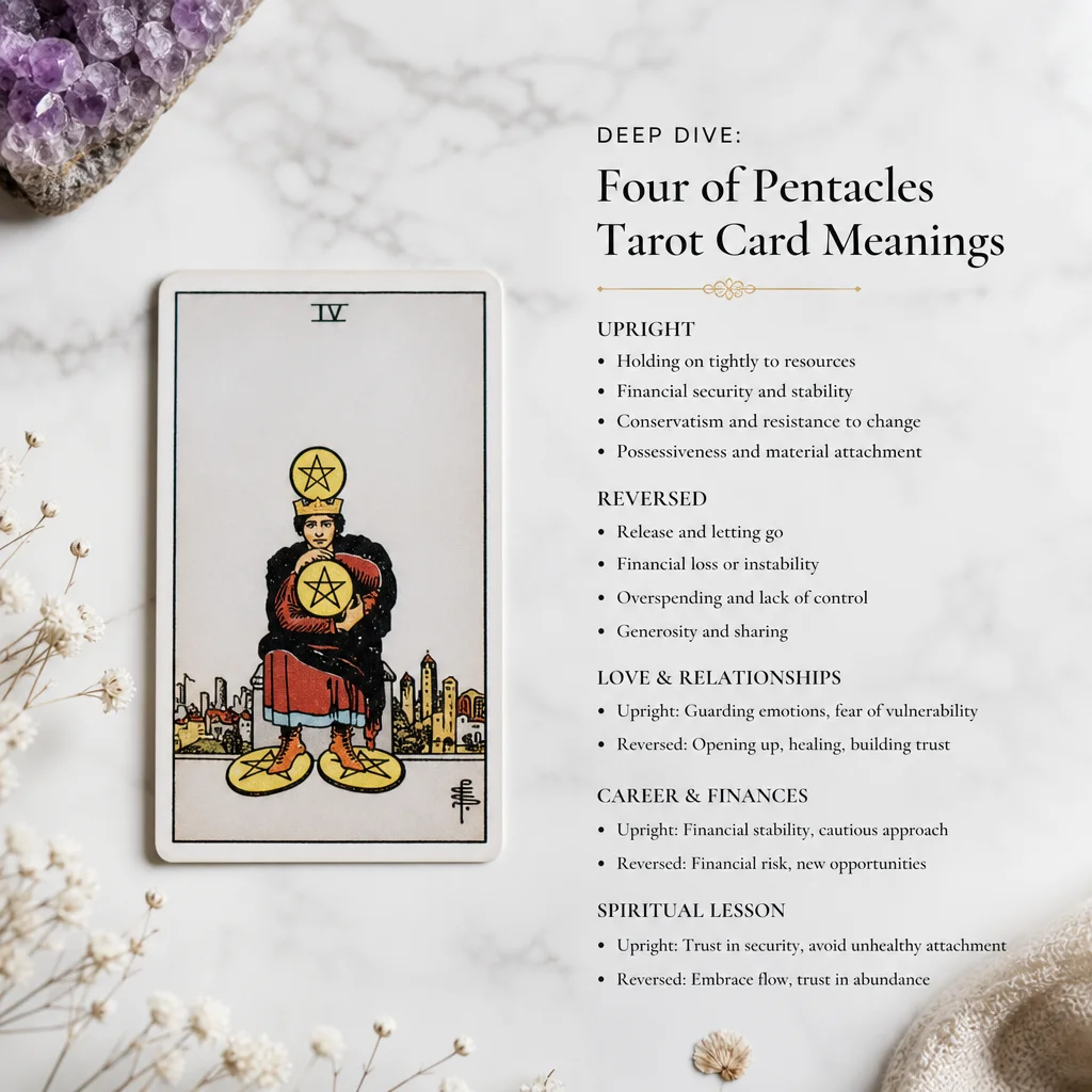 Deep Dive: Four of Pentacles Tarot Card Meanings