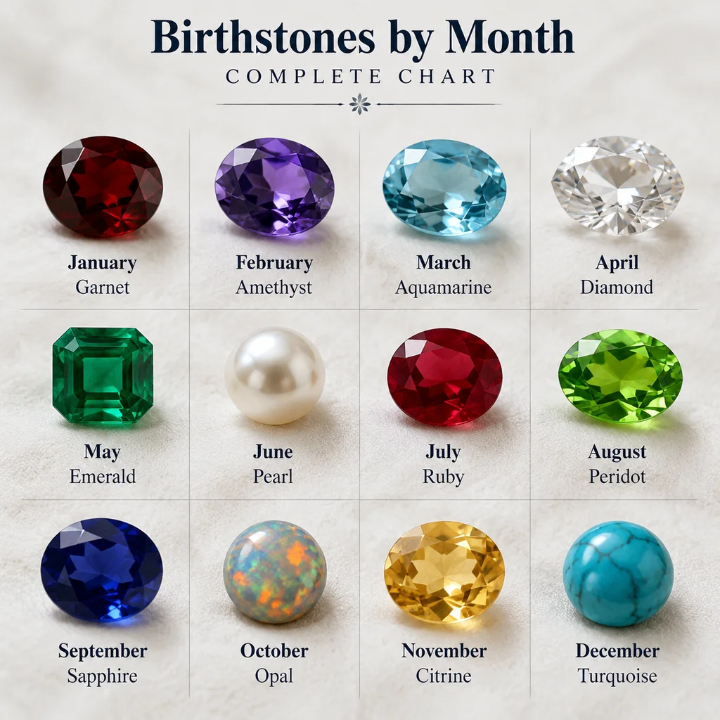 Birthstones by Month: Complete Chart