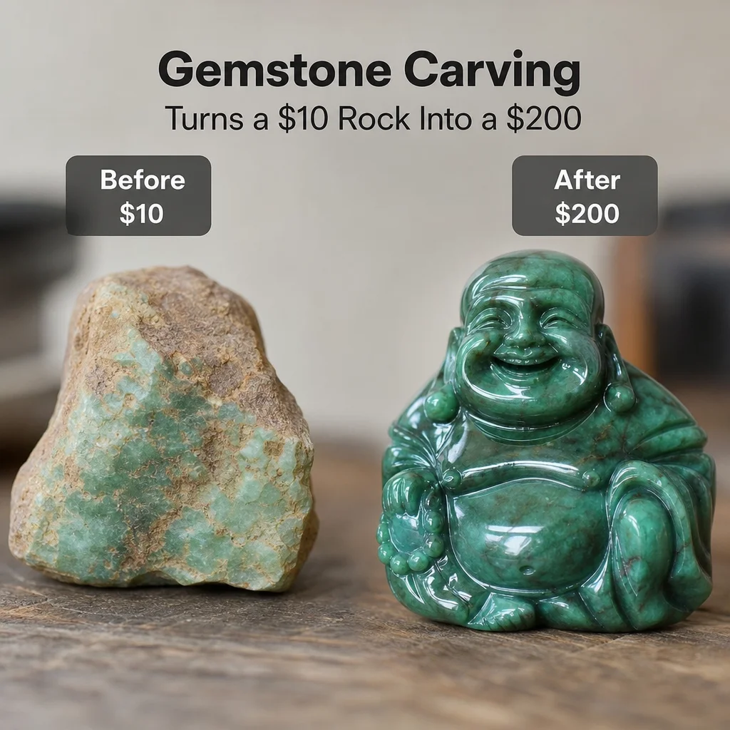 Gemstone Carving Turns a $10 Rock Into a $200