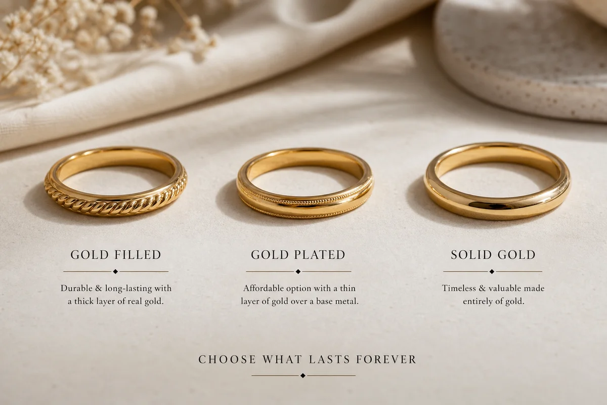 Gold Filled vs Gold Plated vs Solid Gold