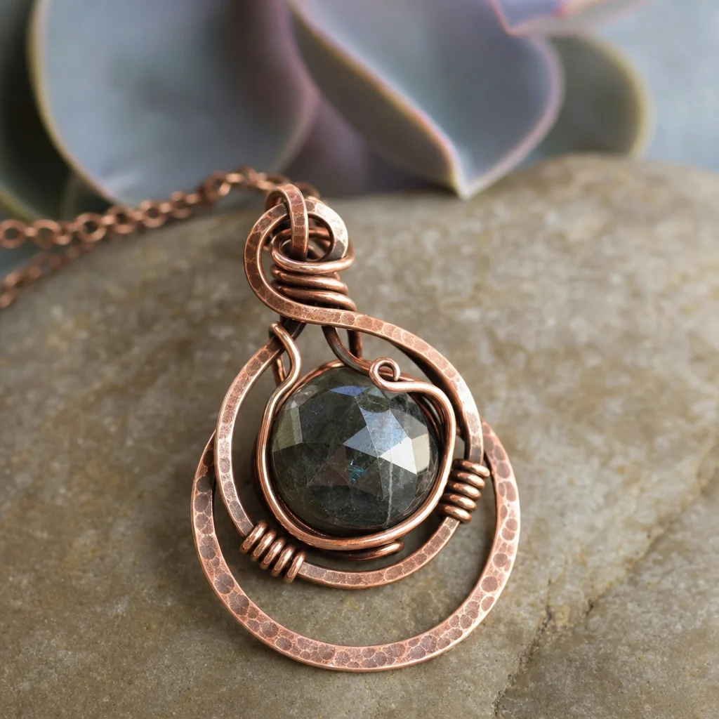 Hammered Copper Wire Wrapping: Textured Jewelry