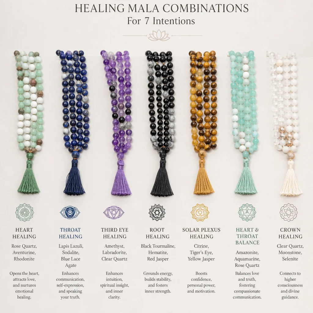 Healing Mala Combinations for 7 Intentions