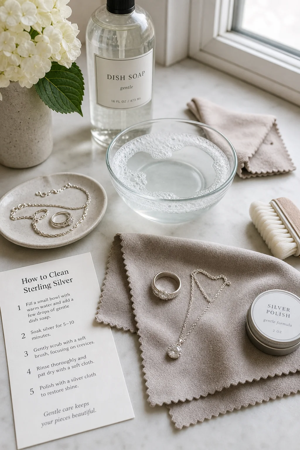 How to Clean Sterling Silver Jewelry at Home