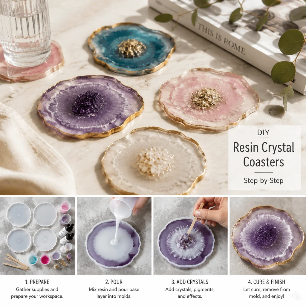 How to create resin crystal coasters