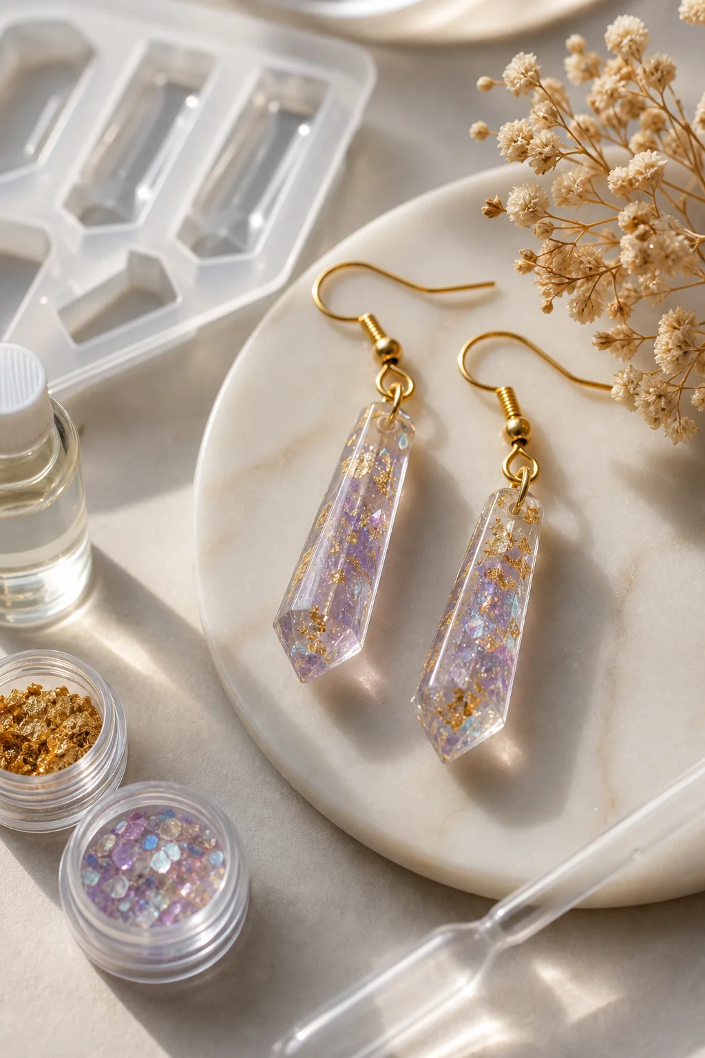 How to Make Resin Crystal Earrings: Beginner-Fri