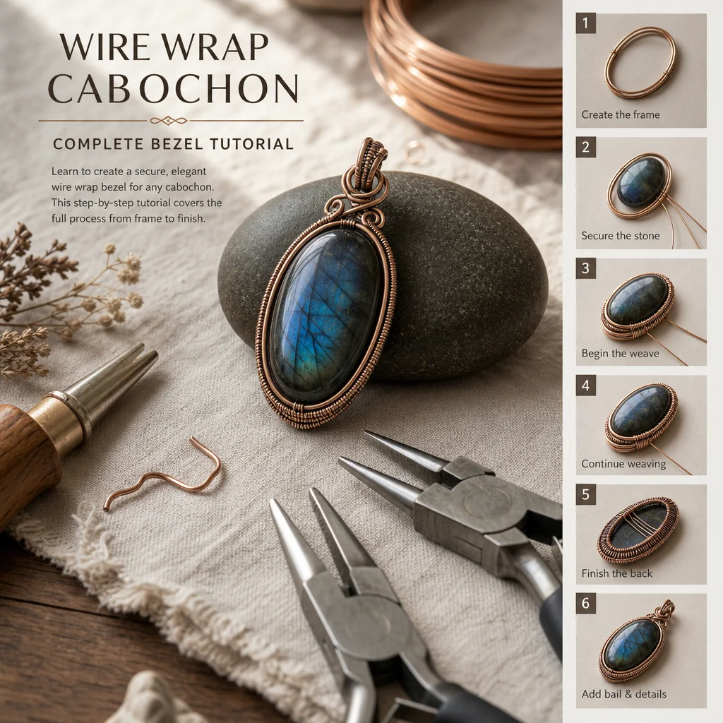 Wire Wrap Cabochon: Complete Bezel Tutorial