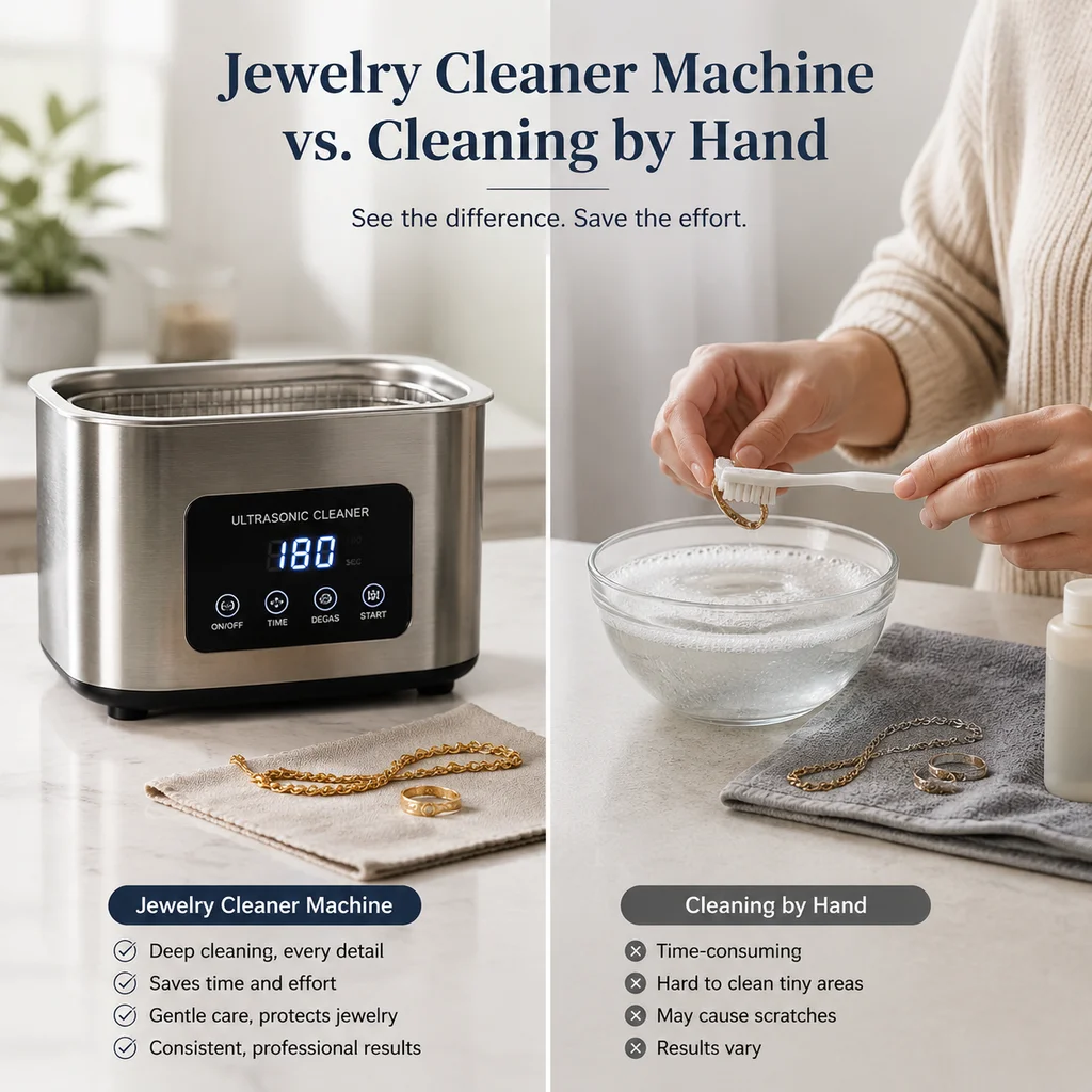 Jewelry cleaner machine vs cleaning by hand