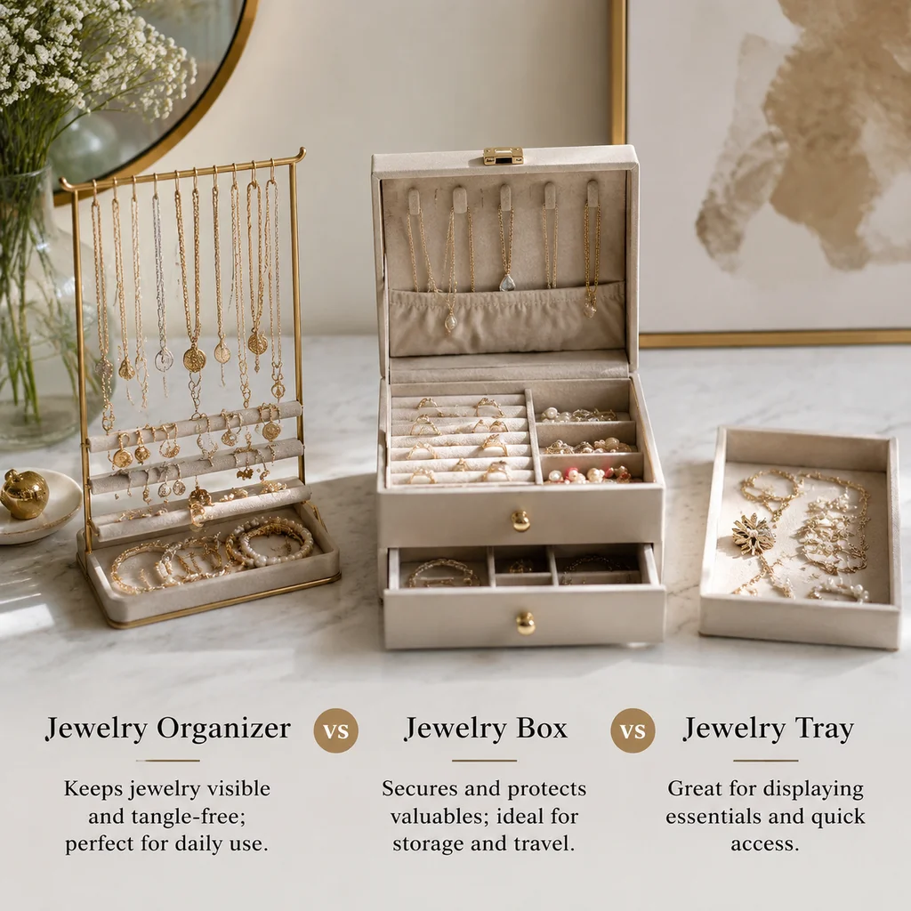Jewelry Organizer vs Jewelry Box vs Tray
