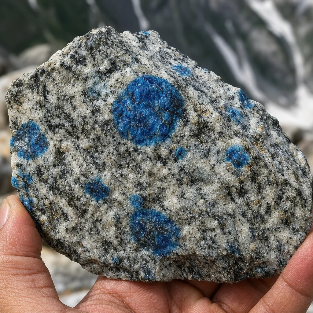 K2 Granite & Blue Azurite Inclusions: Pakistan's
