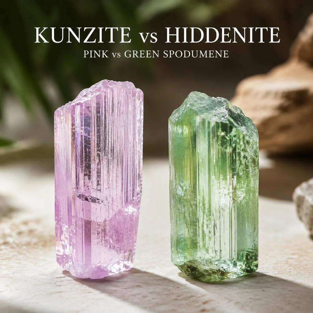 Kunzite vs Hiddenite: Pink vs Green Spodumene