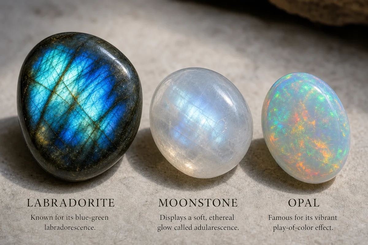 Labradorite vs Moonstone vs Opal Compared