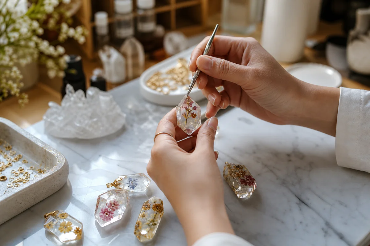 Making Resin Crystal Jewelry at Home