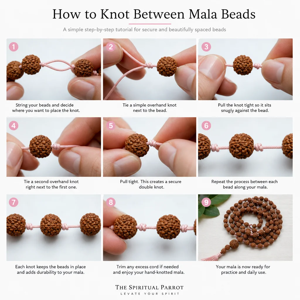 How to Knot Between Mala Beads