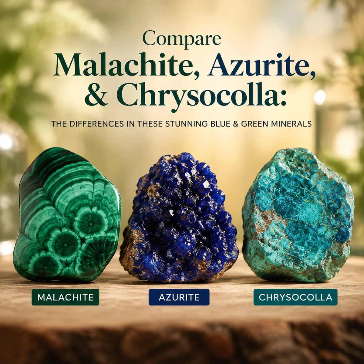 Malachite vs Azurite vs Chrysocolla: 3 Key