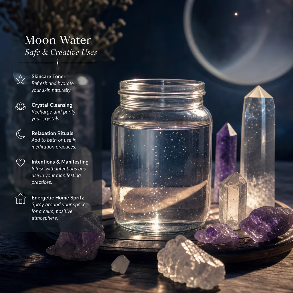 Moon Water with Crystals: Safe & Creative Uses