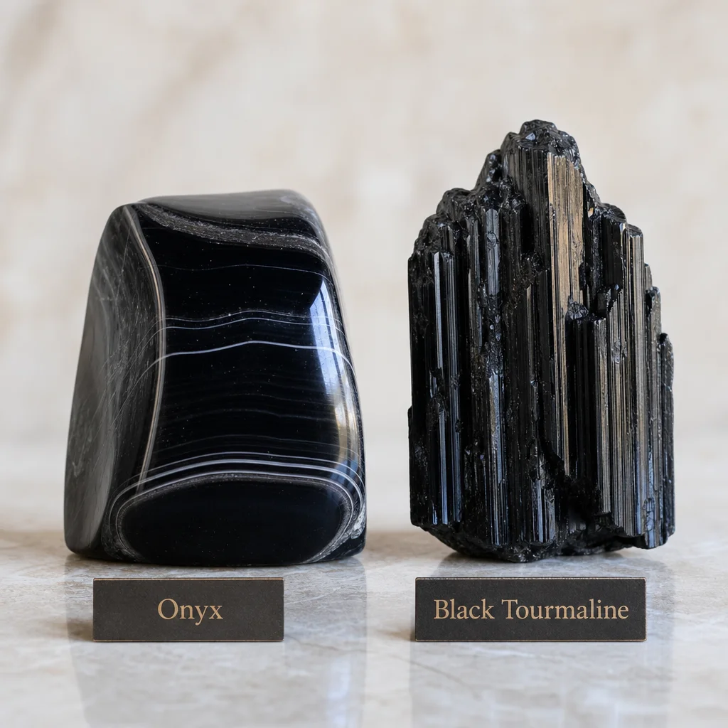 Compare Onyx & Black Tourmaline: Key Differences