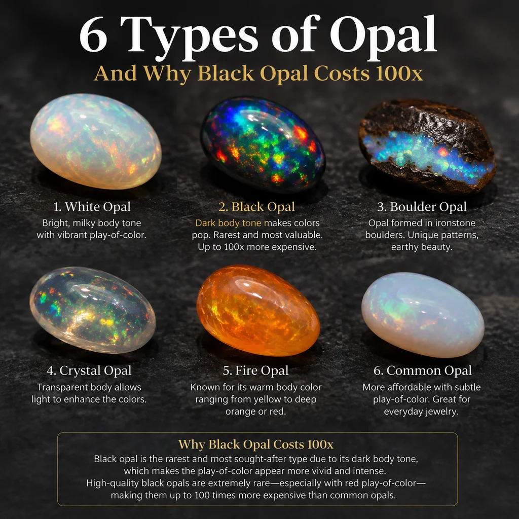 6 Types of Opal (And Why Black Opal Costs 100x