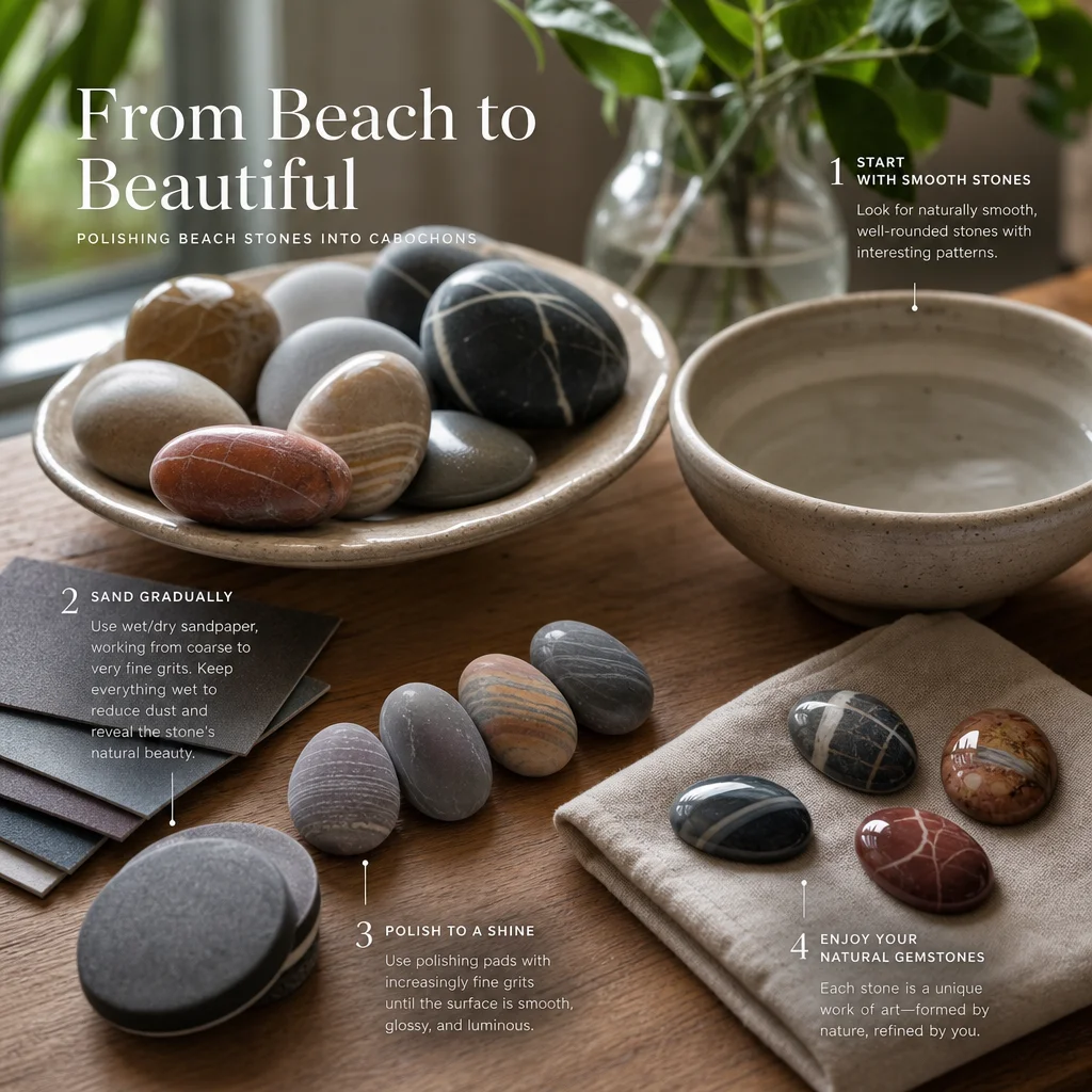 How to Polish Beach Stones Into Cabochons