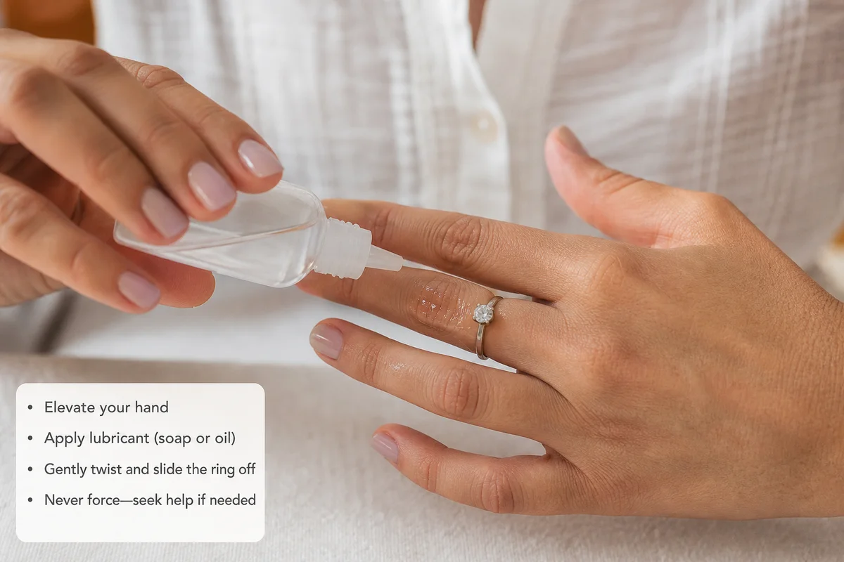 How to safely remove a stuck ring without