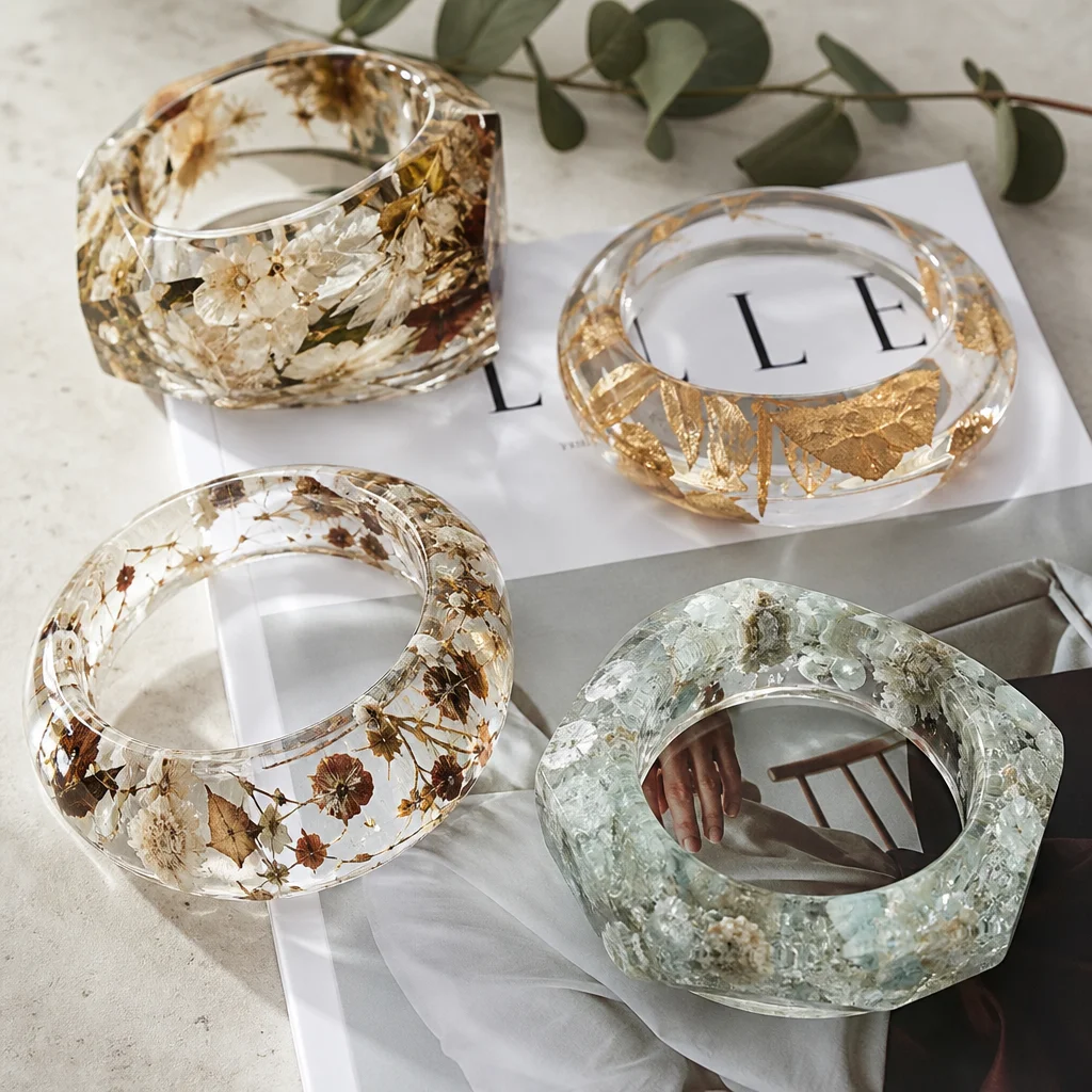 Resin Crystal Bangle: 4 Bold Wrist Designs