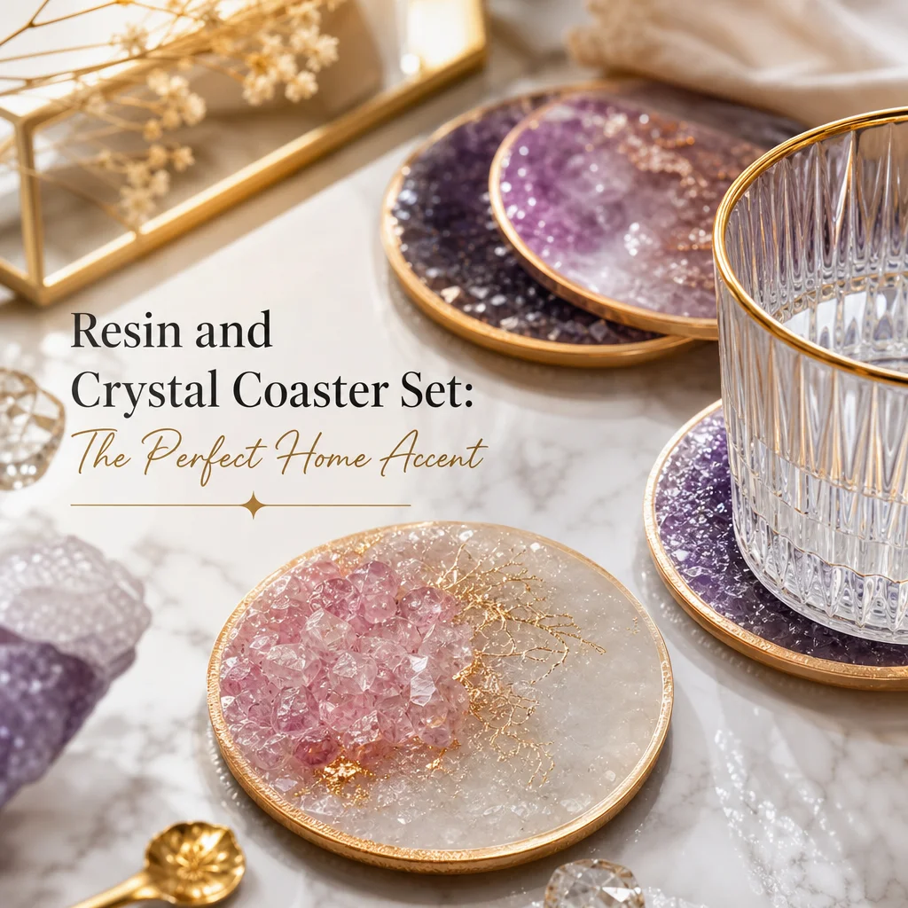 Resin and Crystal Coaster Set: The Perfect Ha...