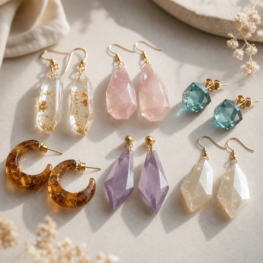 Resin Crystal Earrings: 6 Beginner Designs