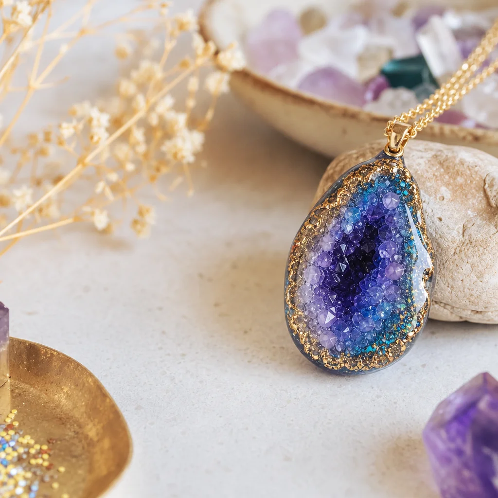 How to Make a Resin Crystal Geode Pendant: Lu...