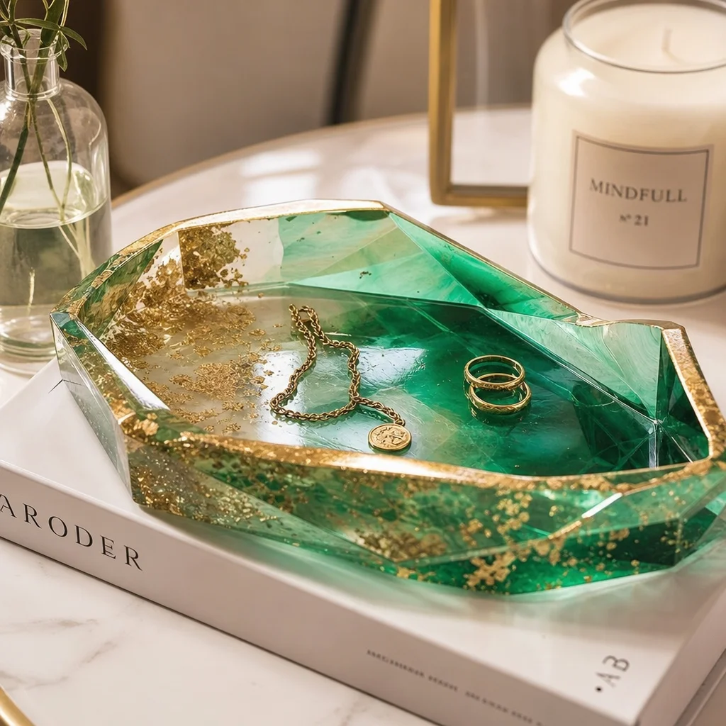 Resin Crystal Tray: Functional Art for Display