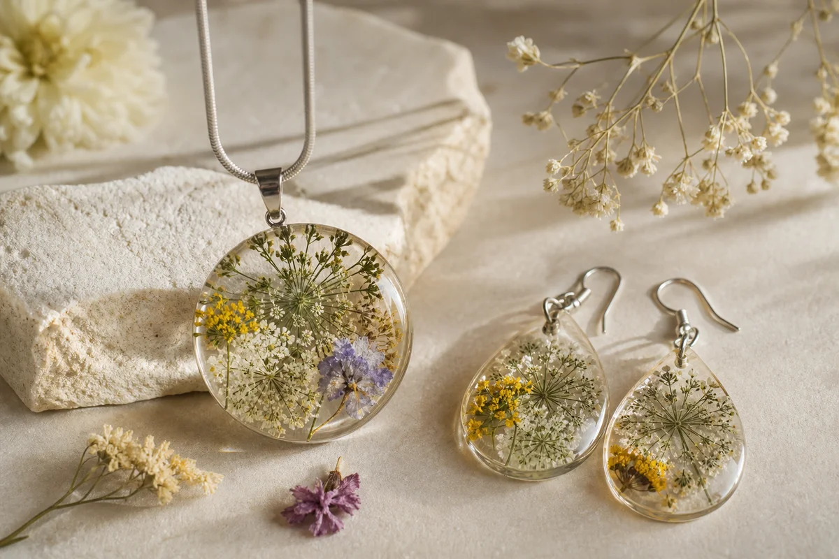 Preserving Real Flowers in Resin Jewelry
