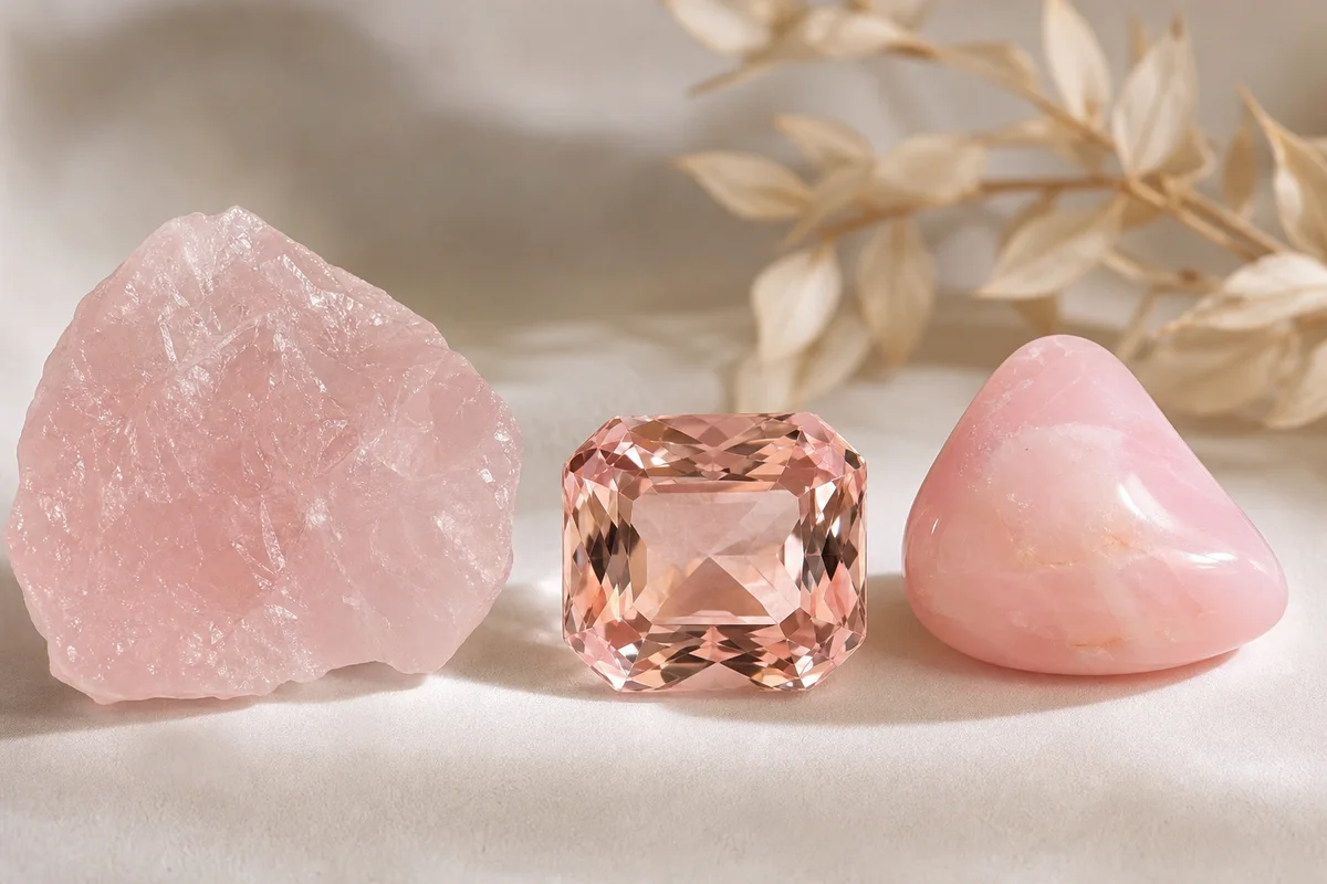 Rose Quartz vs Morganite vs Pink Opal