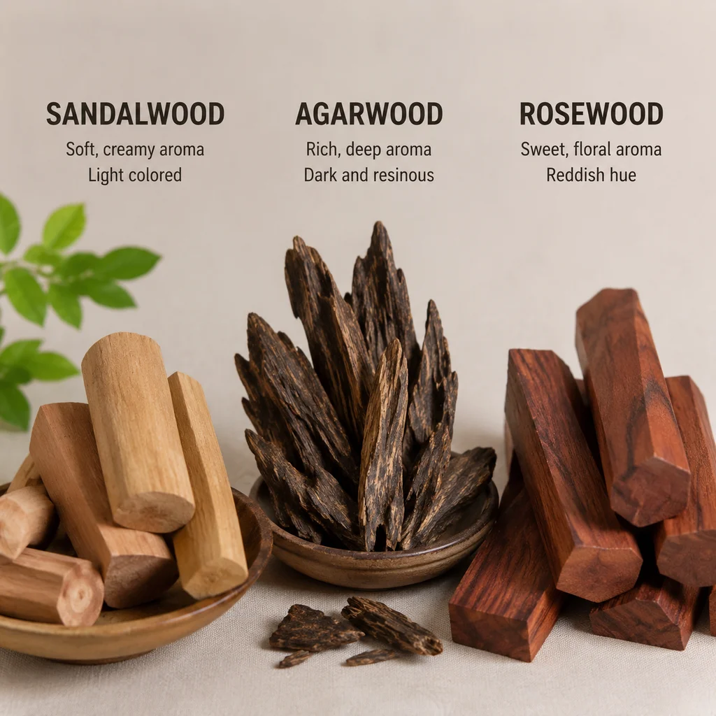 Sandalwood vs Agarwood vs Rosewood