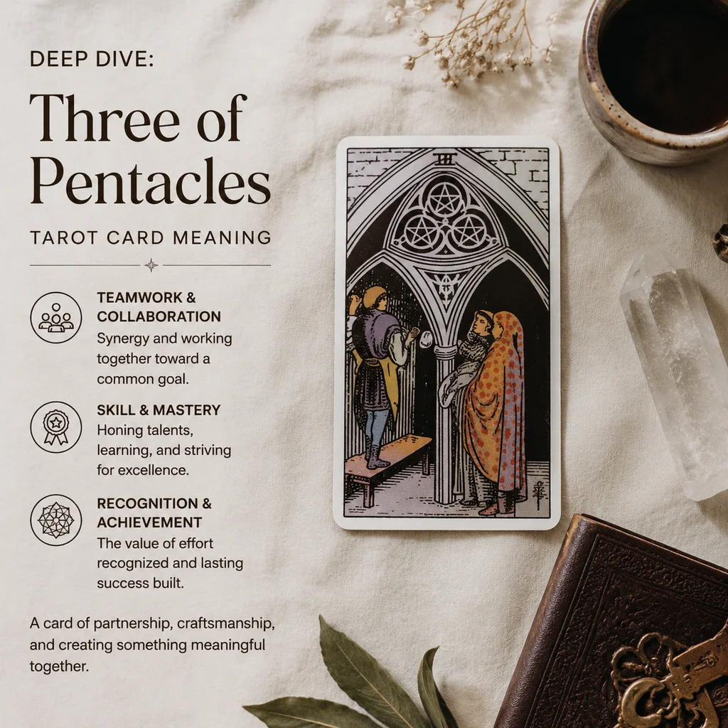 Deep Dive: Three of Pentacles Tarot Card Meaning