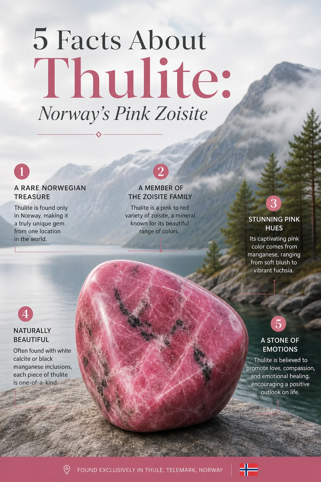 5 Facts About Thulite: Norway's Pink Zoisite