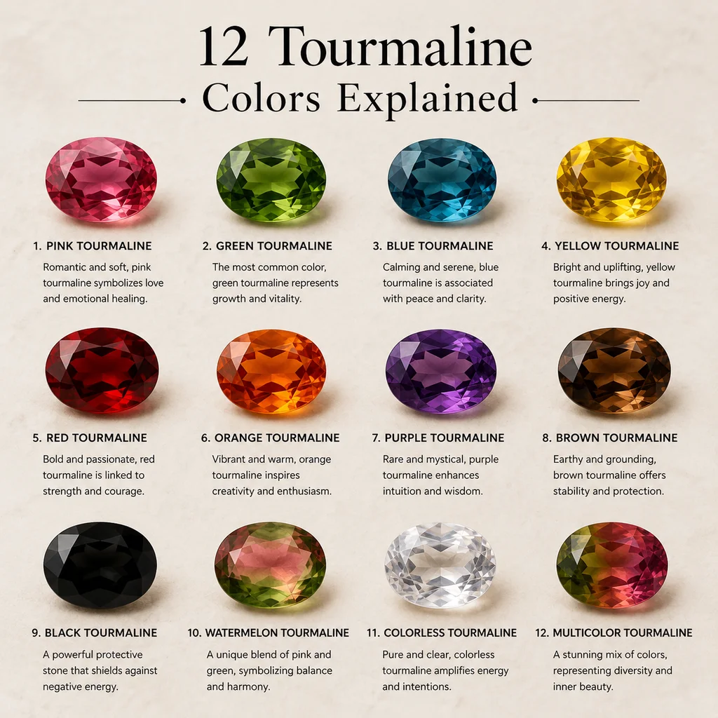 12 Tourmaline Colors Explained