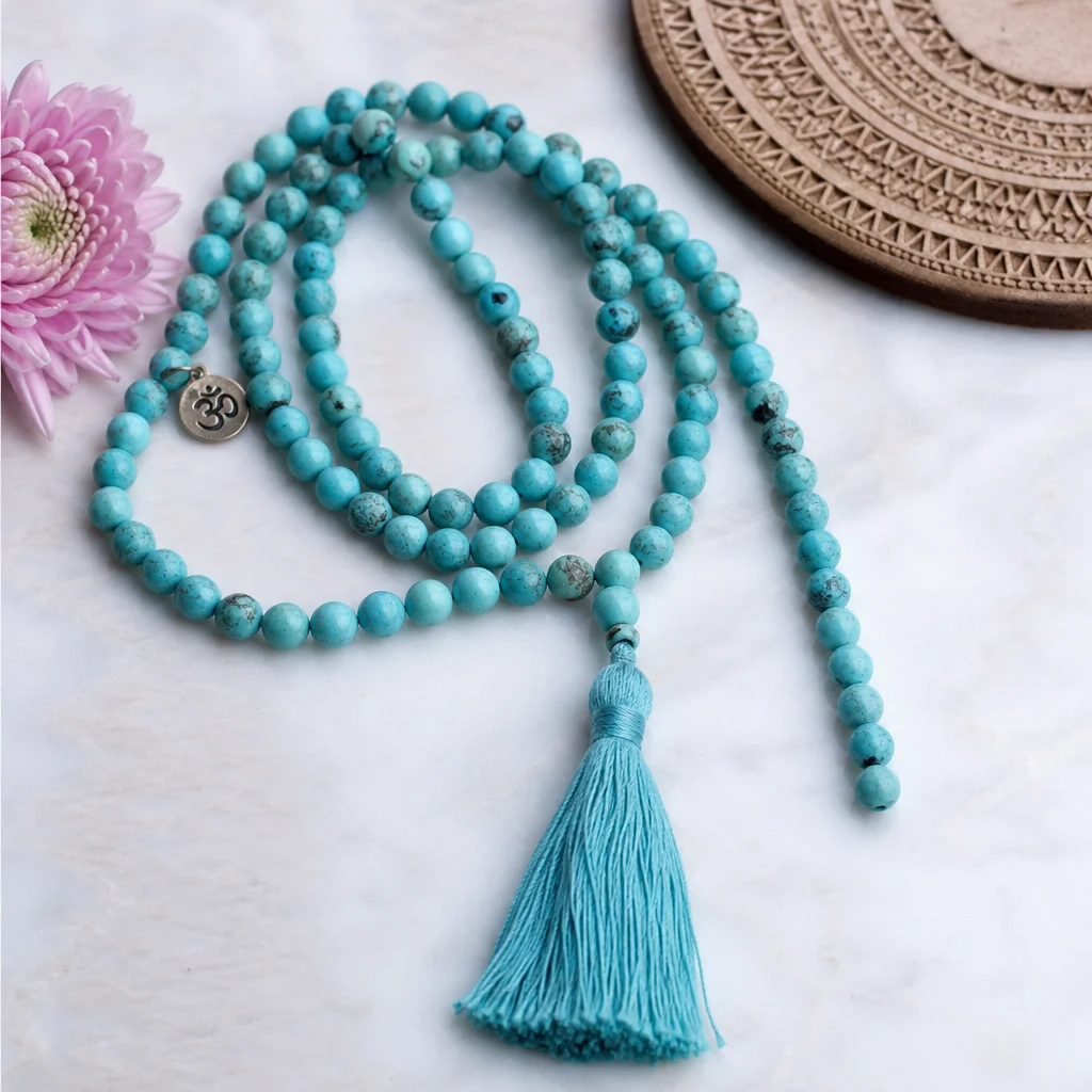 Turquoise Mala Beads: Protection in 108 Prayers