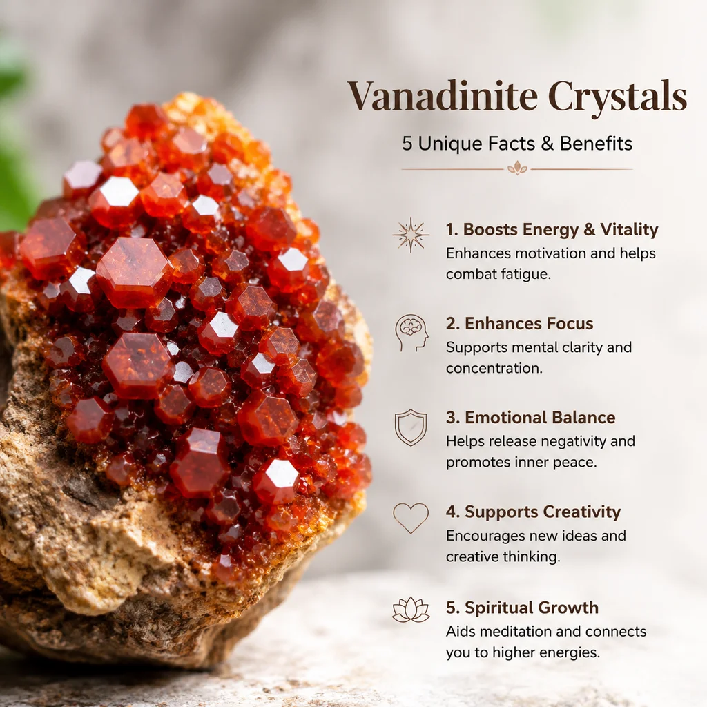 Vanadinite Crystals: 5 Unique Facts & Benefits